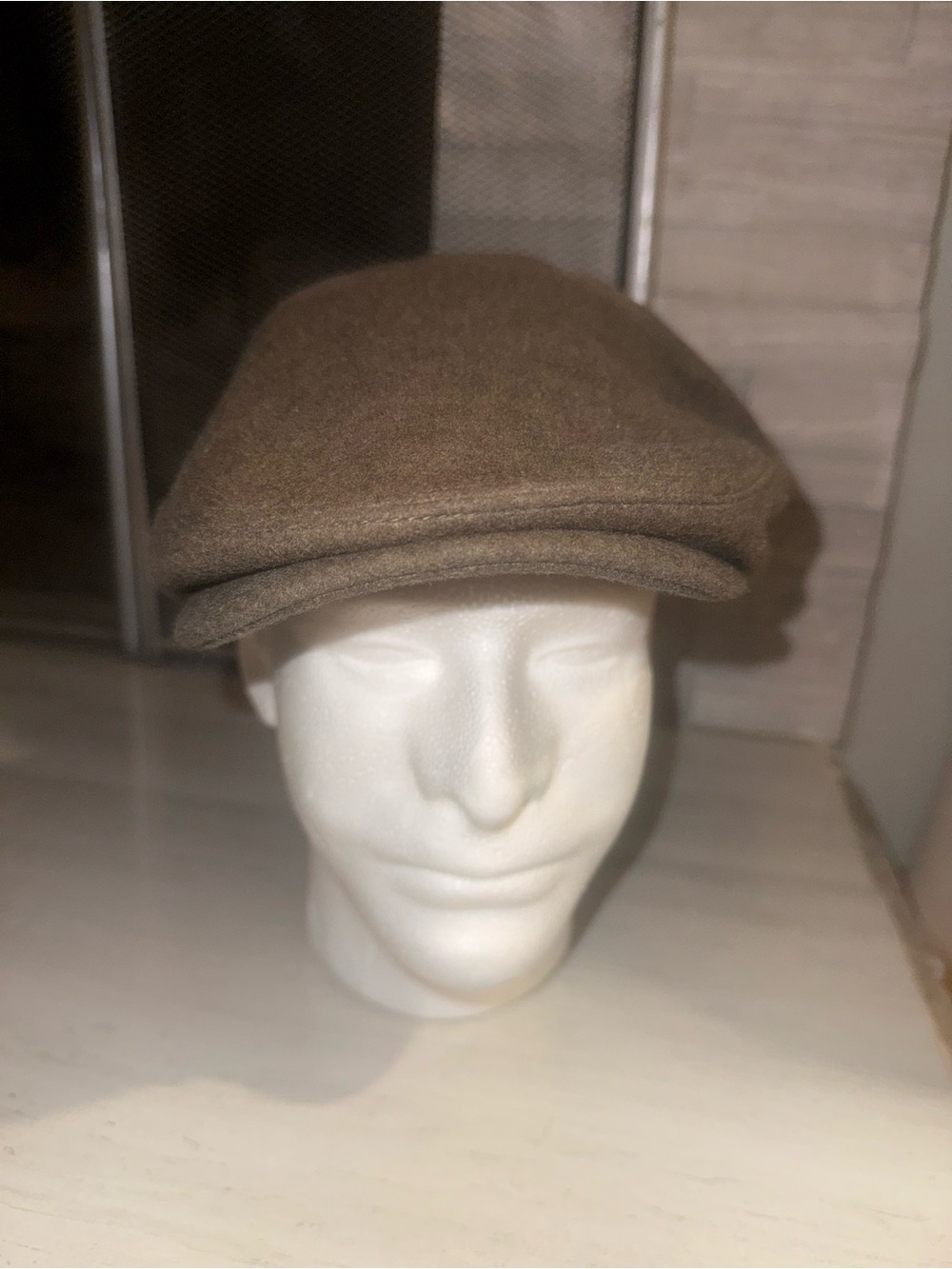 Men's Brown Wool Driver Cap - Classic Flat Cap